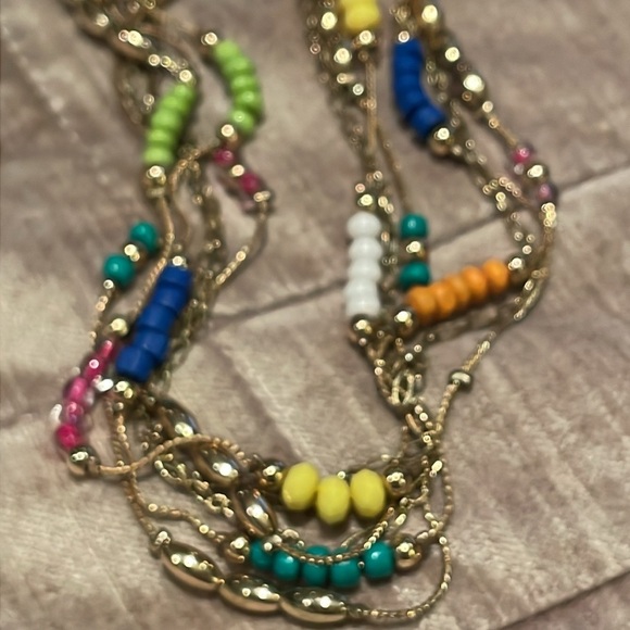 Colorful Beaded Necklace 32” - Picture 7 of 8